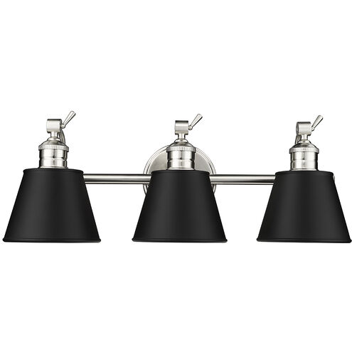 Layne 3 Light 23.32 inch Brushed Nickel Vanity Light Wall Light